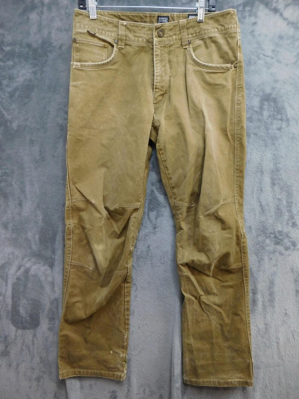 Kuhl Rydr Pants Mens 32x32 Green Chino Slim Canvas Cotton Spandex Stretch